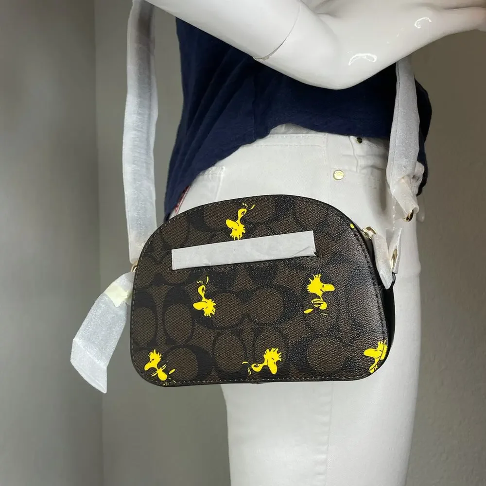 Coach Peanuts Mini Serena Crossbody Bag With Woodstock Print